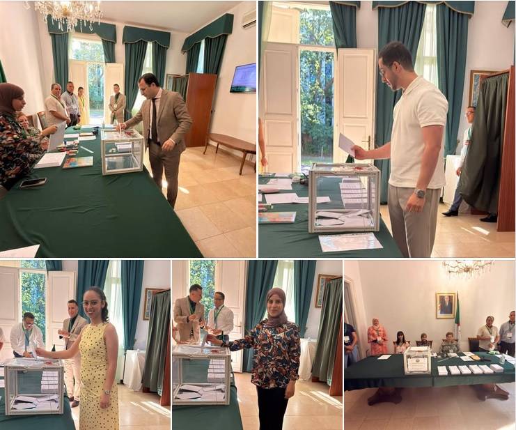 Opening of the voting process for the election of members of the People’s National Assembly at the polling station located at the Embassy of Algeria in Budapest.
